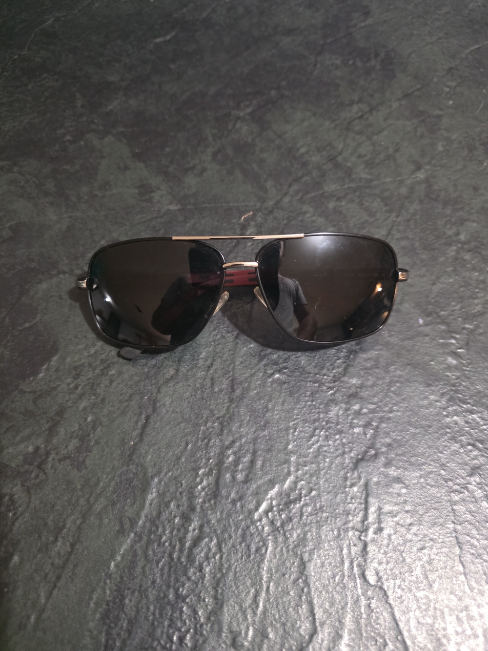 KINGSEVEN K724 Men's Polarized Aviator Sunglasses Black Red Frame 65-14-135